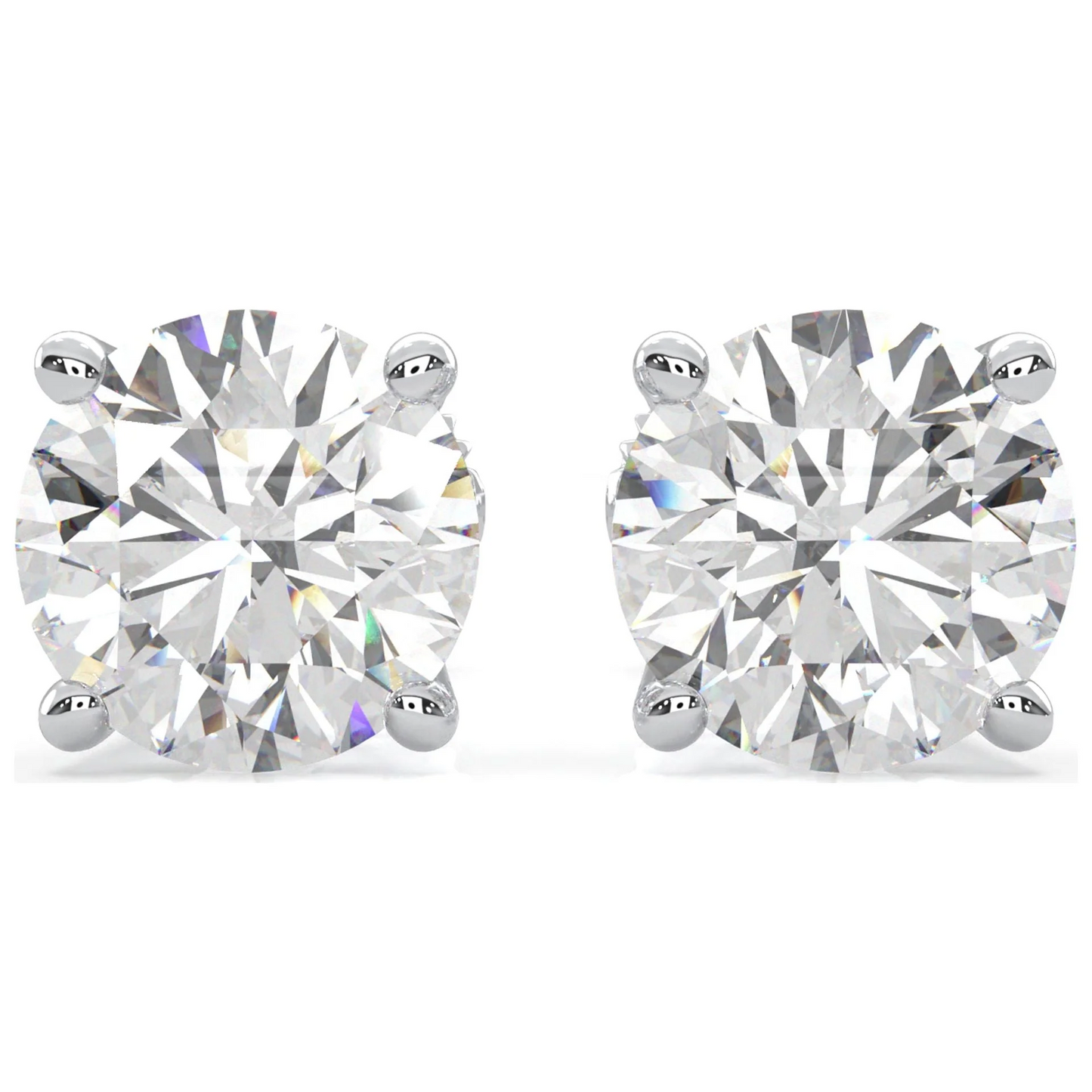 Moissanite Stud Earrings 925 Sterling Silver stud for Women Men 0.5ct-2ct