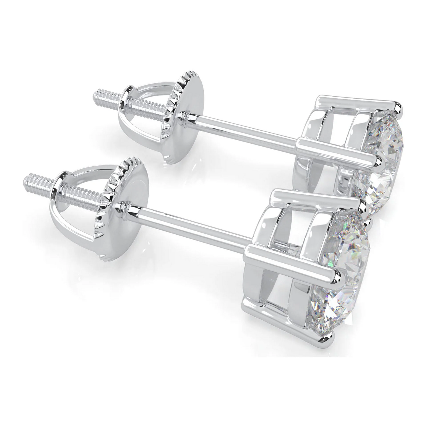 Moissanite Stud Earrings 925 Sterling Silver stud for Women Men 0.5ct-2ct