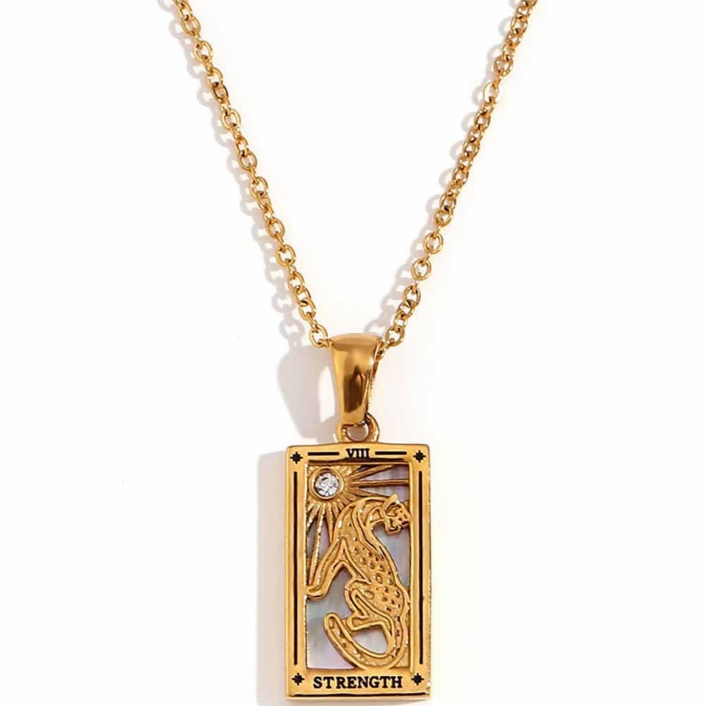 Tarot Card Necklace Queen Lover Knight Moon Necklace Tarnish Free Stainless Steel Jewelry Tarot Cards Pendant