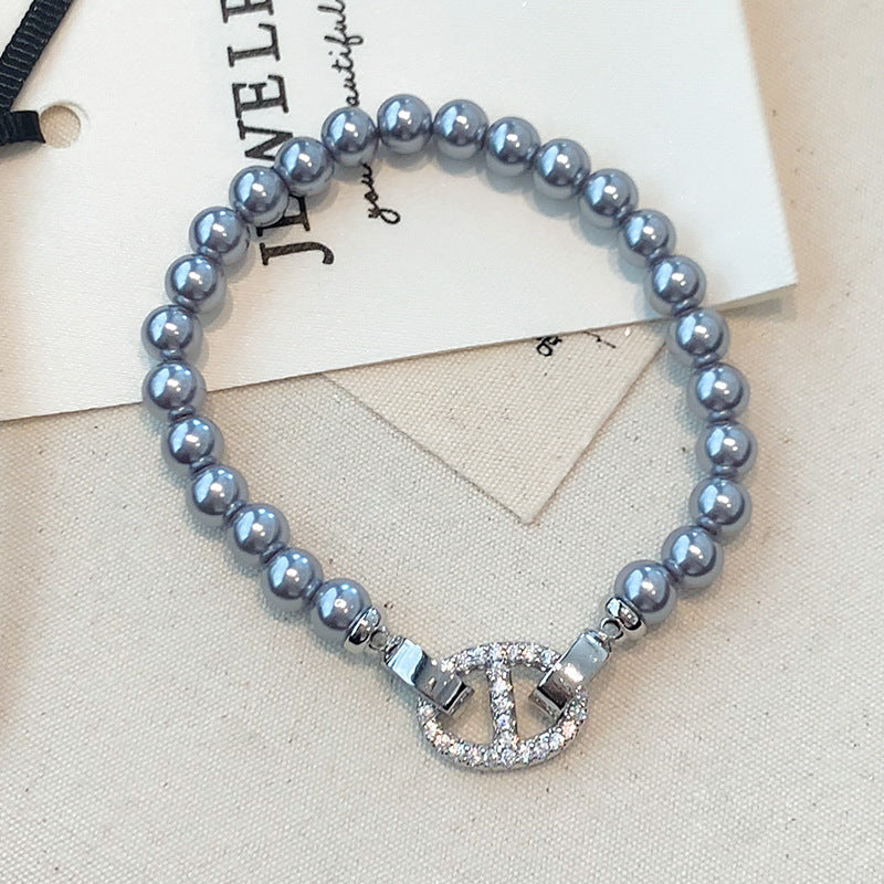 Pig Nose Diamond Clasp Pearl Bracelet for Women Gifts